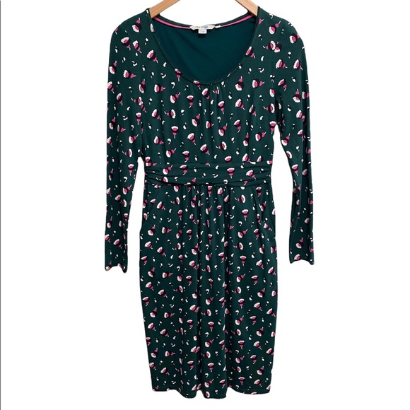 Boden Dresses & Skirts - Boden Abigail Jersey Dress long Sleeve Green A Line Dress Knee length size 4L